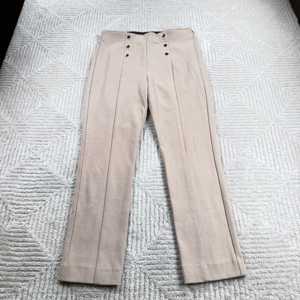 Ann Taylor Sailor Pants Womens 6 Beige High Rise Trousers Quiet Luxury Old Money